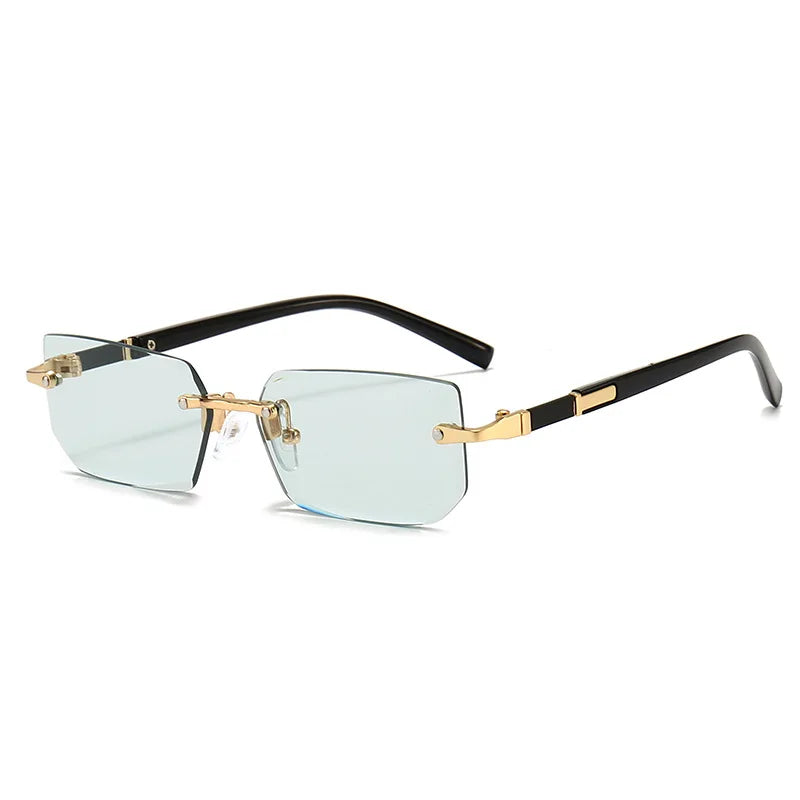 Rimless Sexy Sunglasses Rectangle Fashion Popular Women Men Shades Small Sun Glasses for Female Male Traveling Oculos