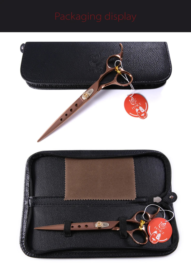 Fenice 7.0 7.5 8.0 inch professional JP440C pet dog cat grooming cutting scissors straight shears