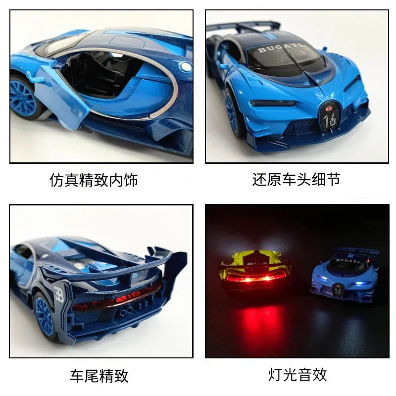 1：32 Bugatti Vision Gt Metal Alloy Car Model Diecast & Toy Vehicles Car Model High Simulation Miniature Scale Childrens Toy Gift