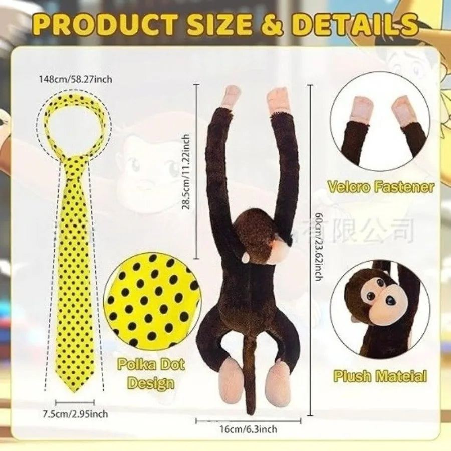 Halloween Party Costume Accessories Curiosity Monkey Character Decoration Yellow Mr Hat Theme Party Cosplay Dress up Props