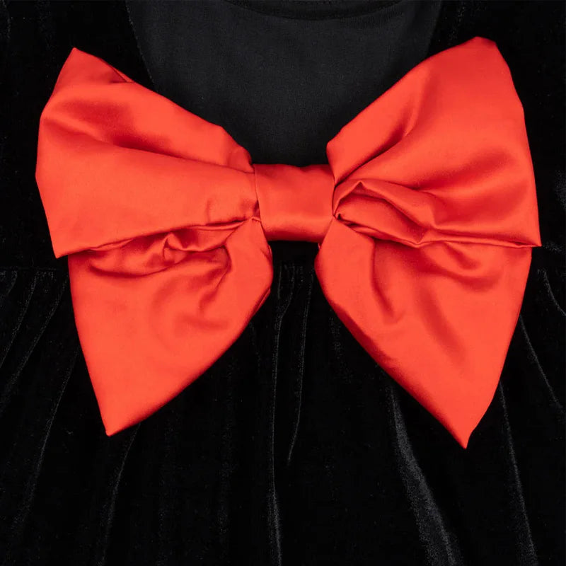 Autumn Winter Kids Christmas Dresses KS 2024 Velvet Bow Girl Princess Dress Baby Jumpsuit New Year Party Children's Clothing