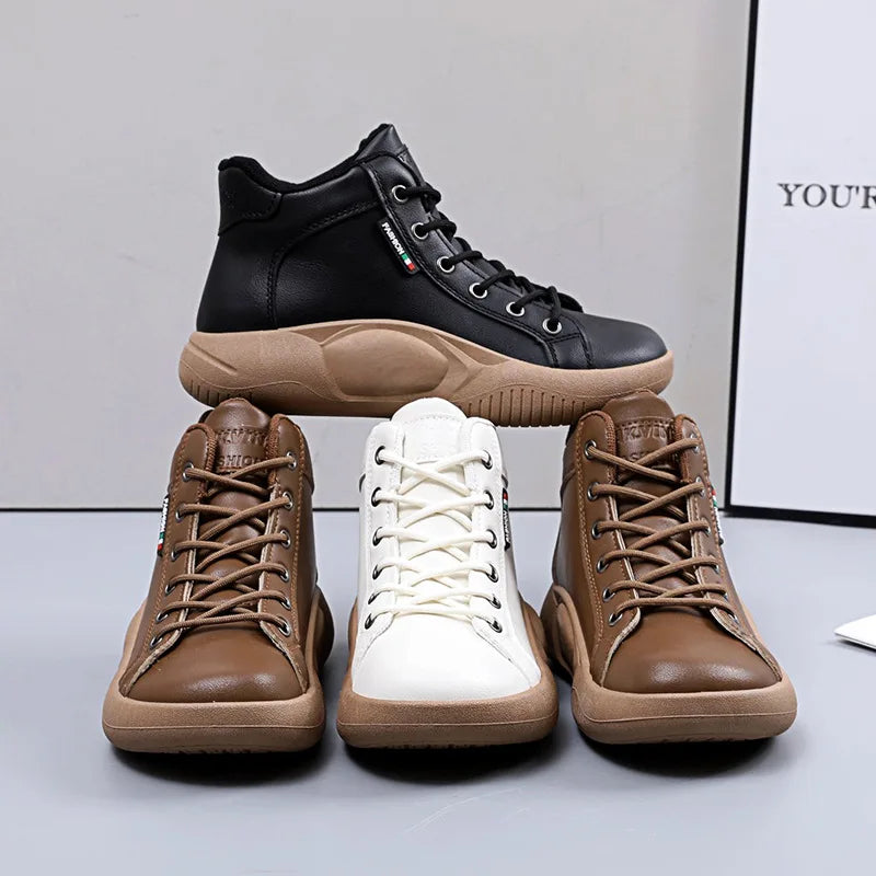 CINESSD Version of High-top Shoes for Female Students Trend of Casual Running Shoe Comfortable Lace-up Sneakers Female Shoes