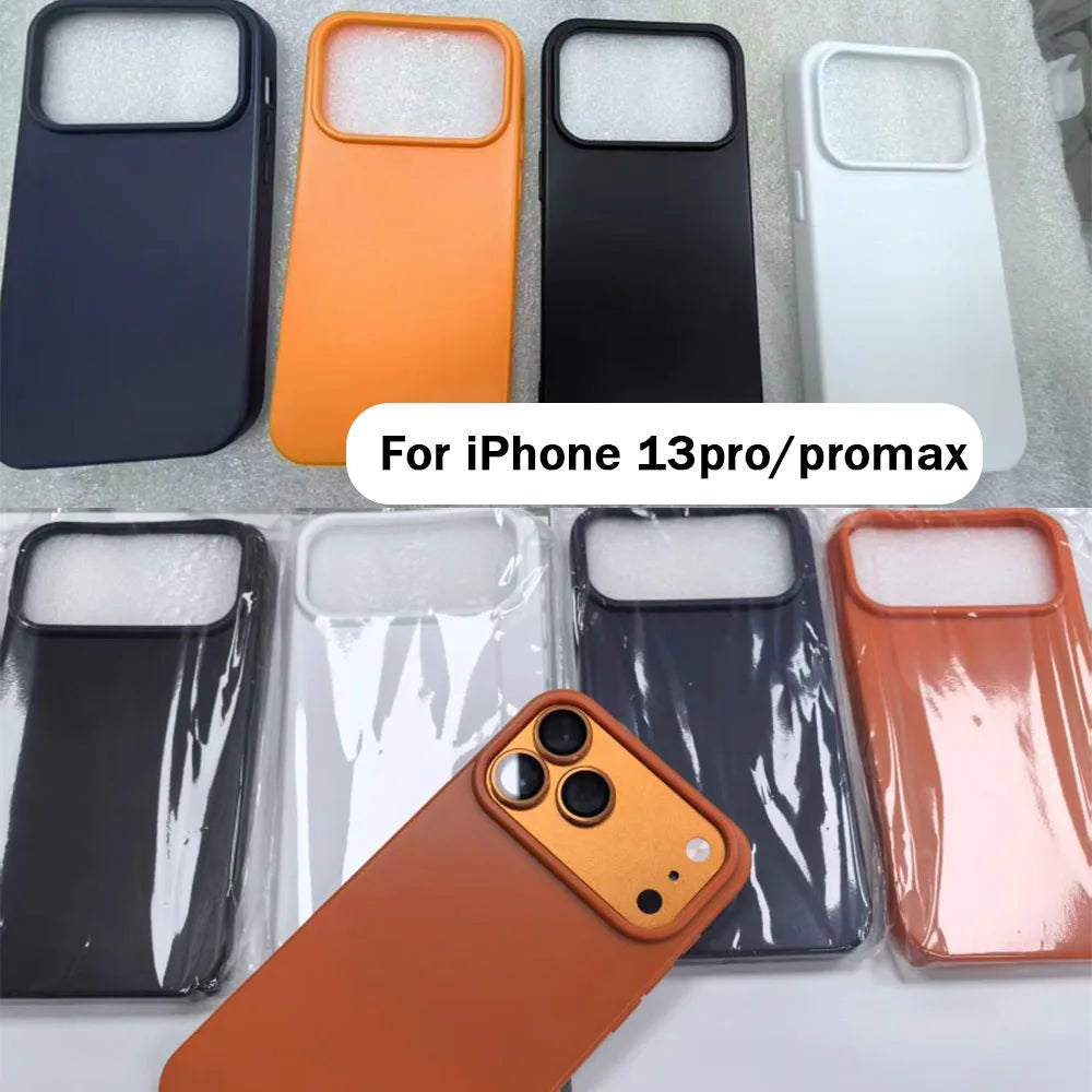 Original Color Metal Camera Protection Lens Film+Phone Case For iPhone 13 Promax Convert To 17Promax 13 Pro Change To 17 Pro