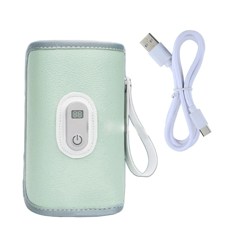 USB Charging Feeding Bottle Heater Heating Sleeve Milk Warmer 5 Temperature Adjust Insulated Breastmilk Warm Bag