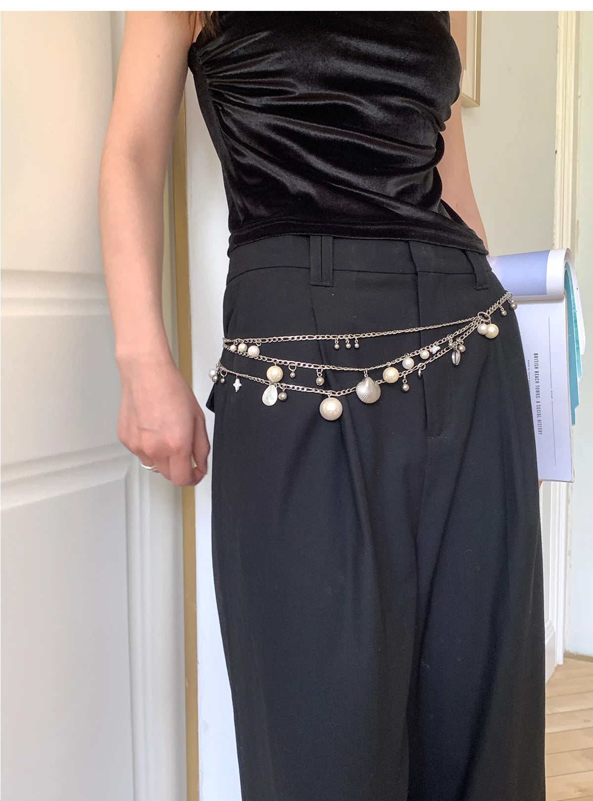 Body jewelry woman Pearl belly waist chain with Skirt Metal Chain Sexy Pendant Adjustable Navel Accessories sexy tоy for women