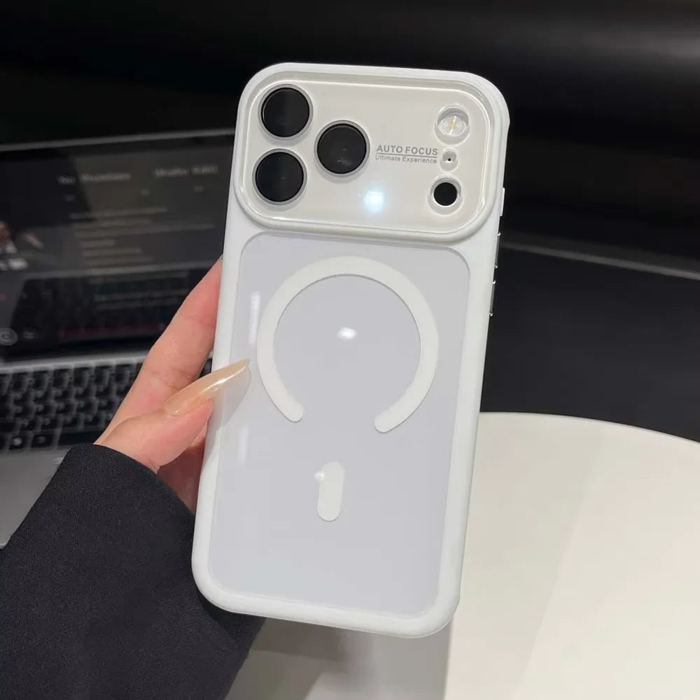 Large Window Glass Lens Colorful Acrylic For Magsafe Magnetic Phone Case For iPhone 17 16 15 14 13 Pro Max Shockproof Cover Q7