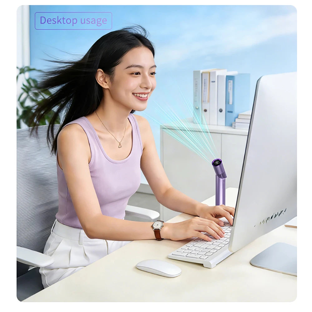 Portable Mini USB Travel Fan Lipstick Fan High-Speed Multifunctional Handheld Neck Hanging Desktop Fans