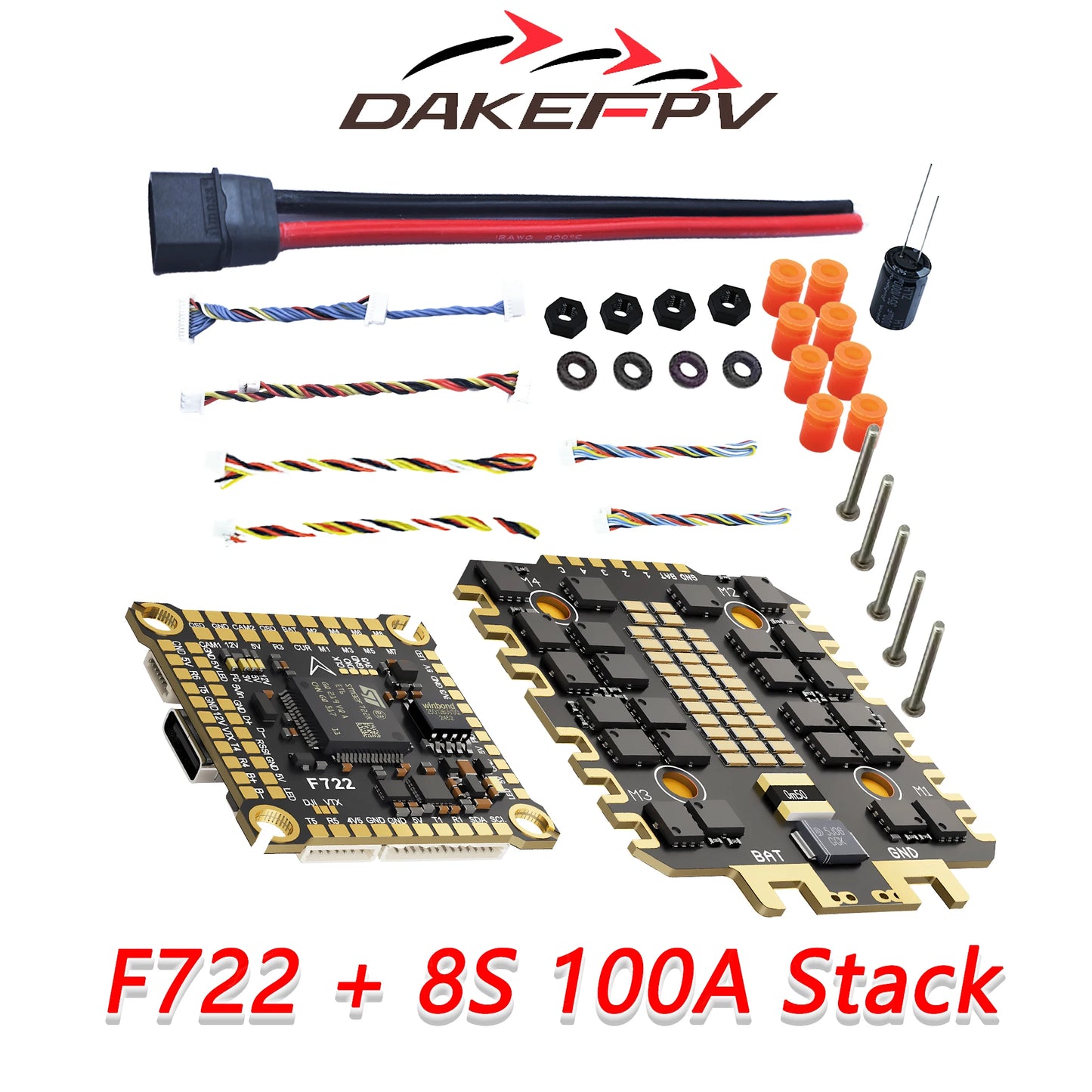 DAKEFPV F722 Flight Control FC 3-12S 100A 120A 4in1 ESC F722 Flight STACK 30x30mm For Remote Control FPV Racing Drone