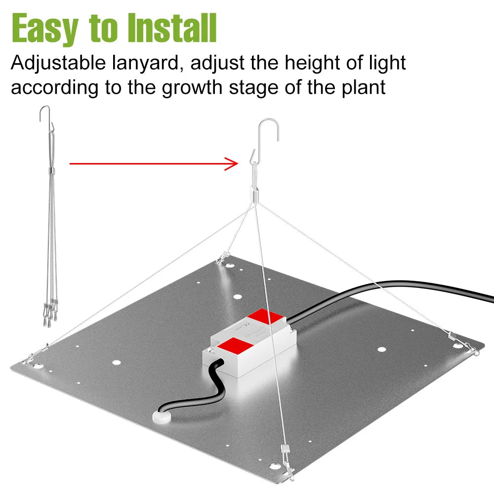 100W 50W LED Full Spectrum Indoor Grow Light Quantum Plate Plant Lamp Greenhouse Flower Succulents Potted Cultivation US/EU Plug