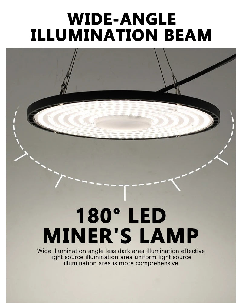Super Bright LED High Bay Light 100W 150W 200W Aluminum Case Waterproof Lamp Factory Market Warehouse Garage Industrial Lighting