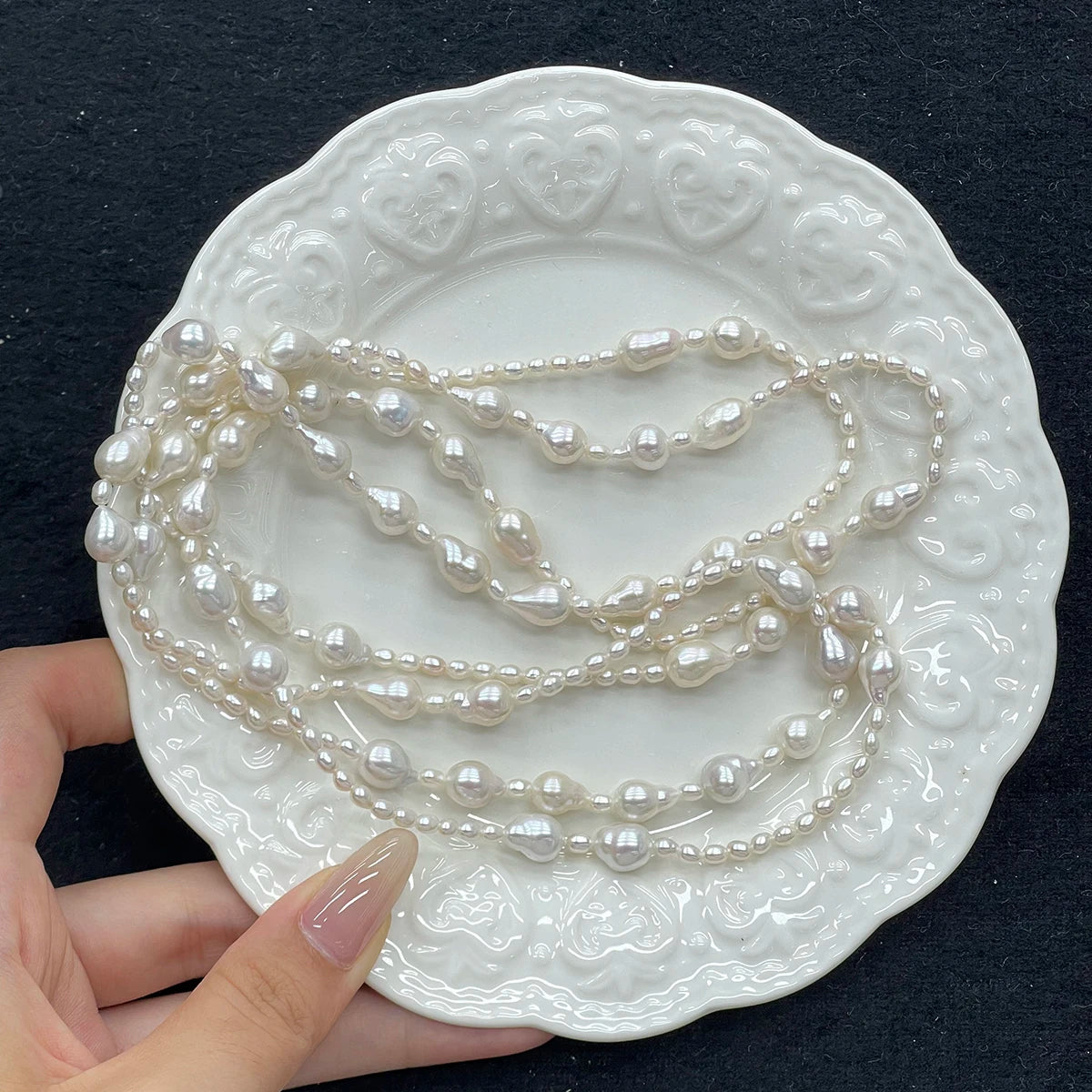 Pearl Chain Jewelry Natural Freshwater Pearl Long Sweater Chain 1.2m For Women Girl Christmas Holidays Gifts