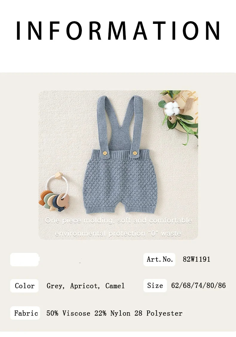 Baby Romper Knit Newborn Girl Boy Jumpsuit Sleeveless Summer Fall Infant Kid Sling Clothes 0-18M Solid Overalls Fashion Playsuit