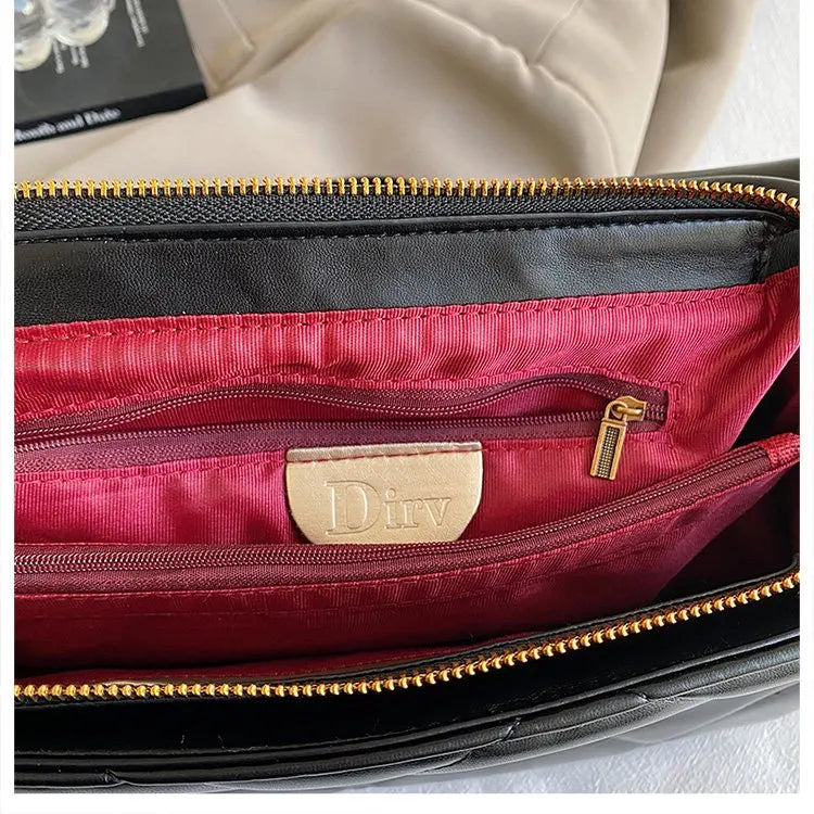 Square Vintage Leather Crossbody Bag Women Handbag Designer Shoulder Tote Purse Classic Diaper Bag