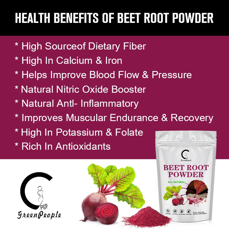 Organic Beet Root Powder- Boost Daily Nutrition, Athletic Performance, Promote Digestive, Vegan and Non-GMO Beet Root Supplement