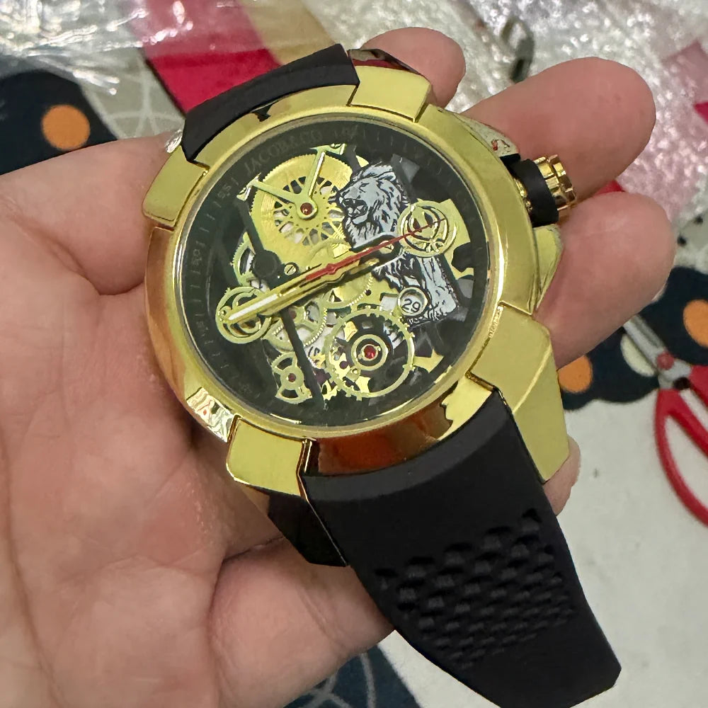 TOP Quality Hot AAA Jacob & Co Original Brand Watches For Mens Classic Lion Dial Multifunction Watch High Quality AAA Male Clock