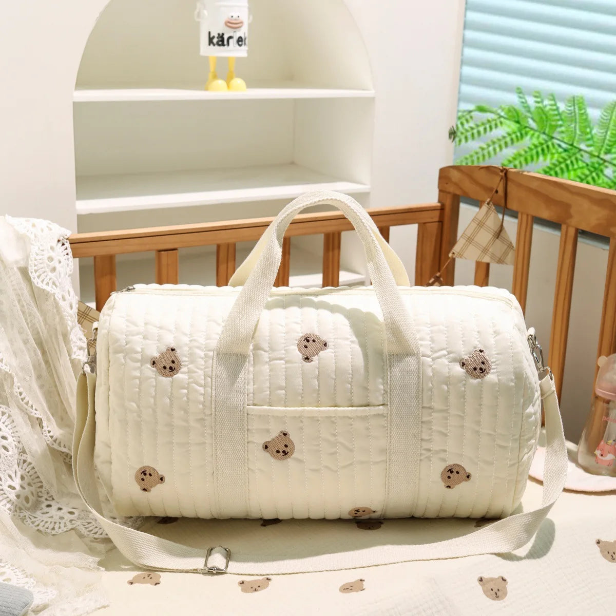 Personalized Small Bear & Bunny Diaper Bag Custom Embroidered Name Large Capacity Travel Mommy Bag Hospital Bag Baby Shower Gift