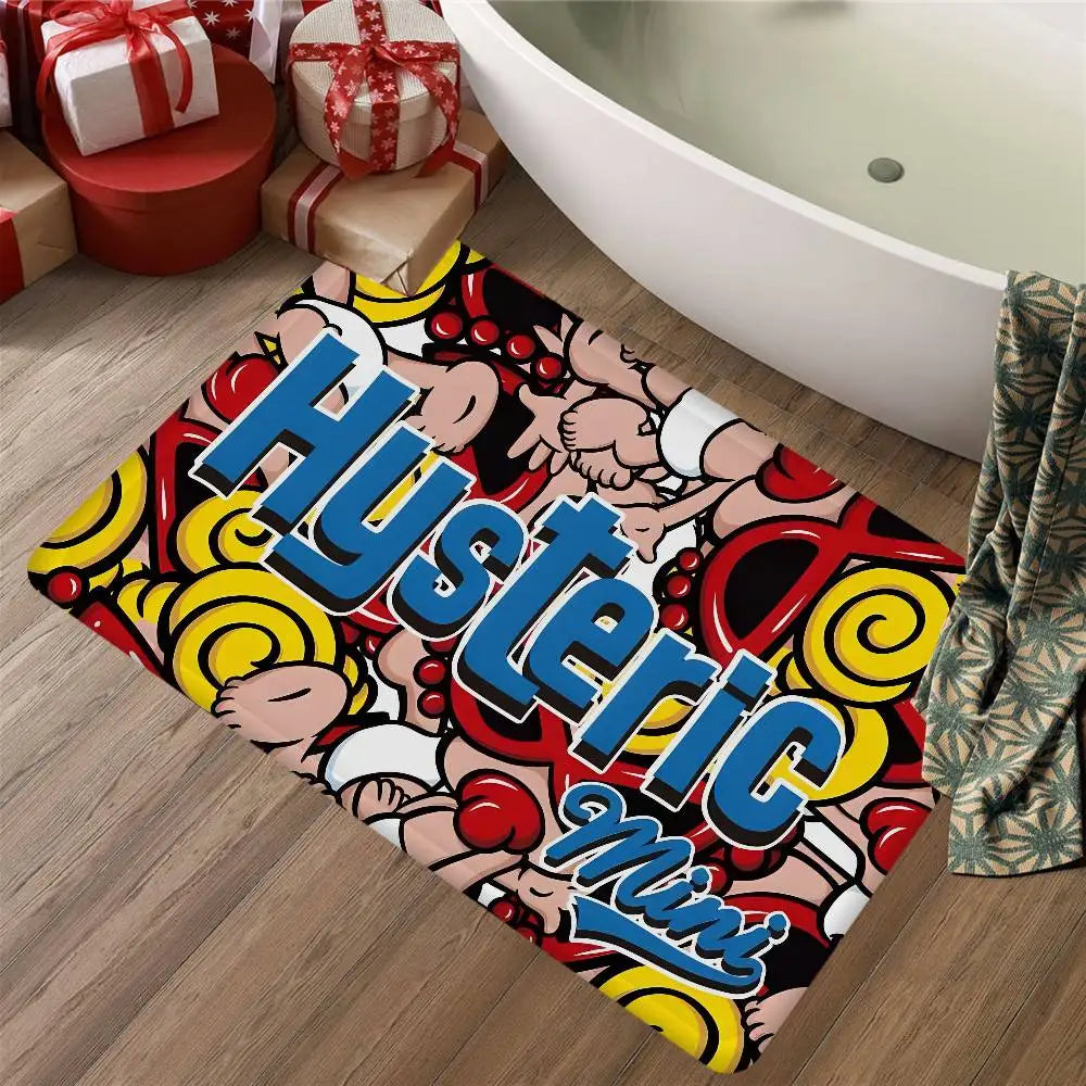 Japan Fashion H-Hysteric M-MiniS Floor Mat Non-Slip Laundry Room Mat Laundry Decor Balcony Child Living Room Bedside Mats