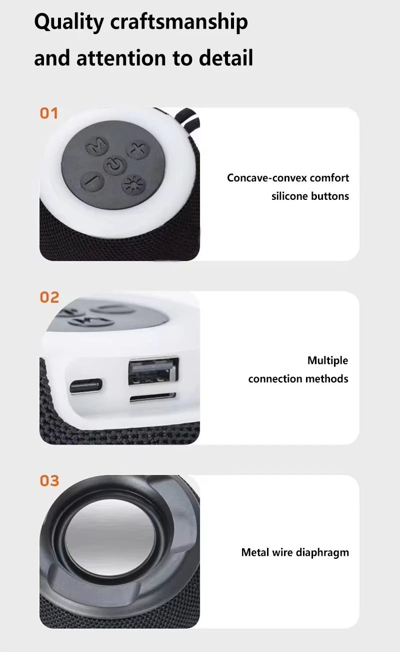 Lenovo Mini Bluetooth Speaker with Lanyard Portable Outdoor Home Mini Speaker with Deep Bass Travel Essentials Valentines
