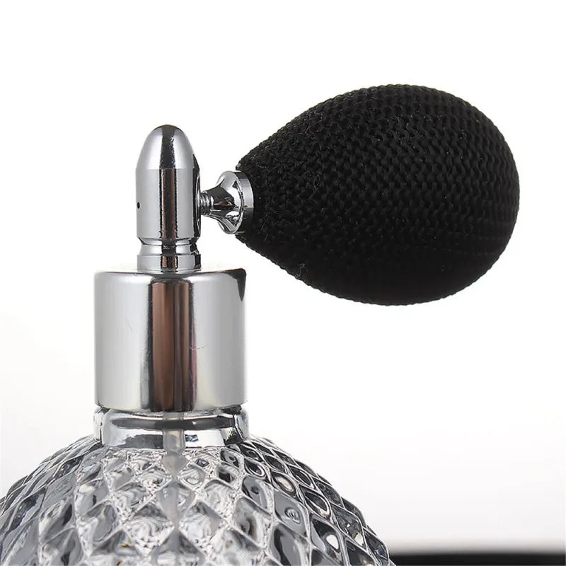 50/100ml Portable Vintage Crystal Glass Perfume Bottle With Airbag Atomizer Empty Cosmetic Container Refillable Spray Bottles