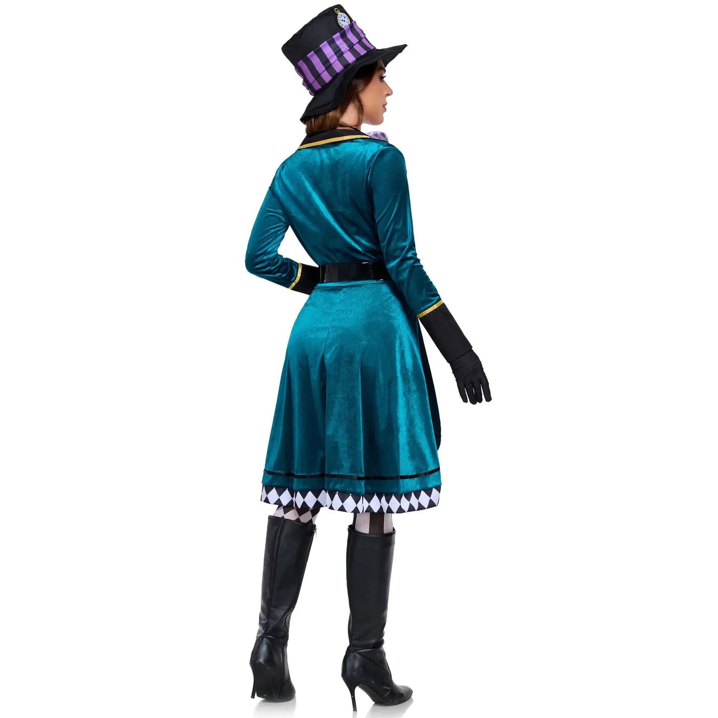 Halloween Alice in Wonderland Clock Madhatter Alice Sorceress Costume Halloween Adult Role-playing Costume Circus Magician