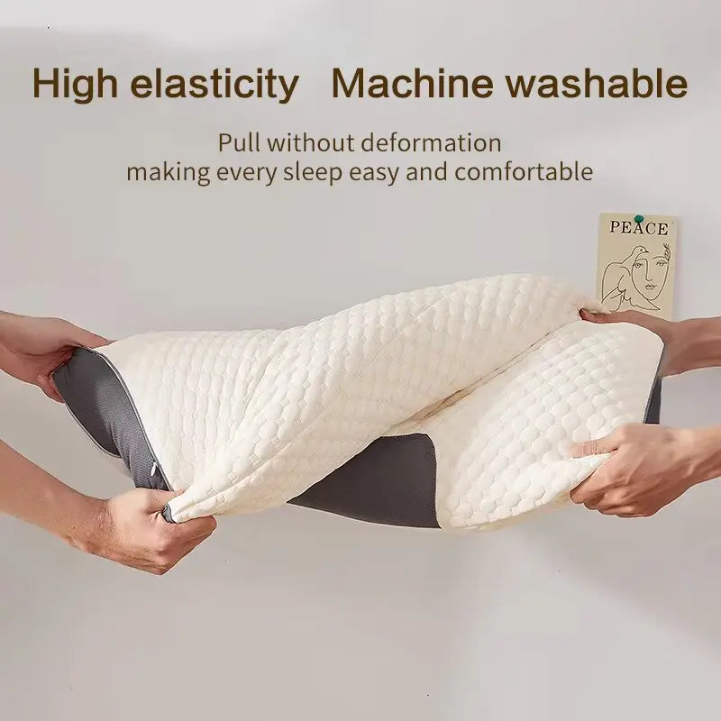 Knitted Cotton Pillow Core Ergonomic Cervical Support Sleep Aid Pillow For Adults Household Dormitory Students