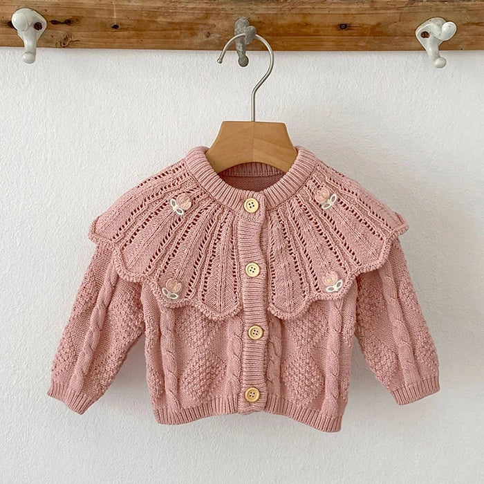 2025 New Autumn 0-3Yrs Newborn Baby Girls Sweater Coat Infant Baby Girls Knitting Cardigan Sweater Long Sleeve Cardigan Coat