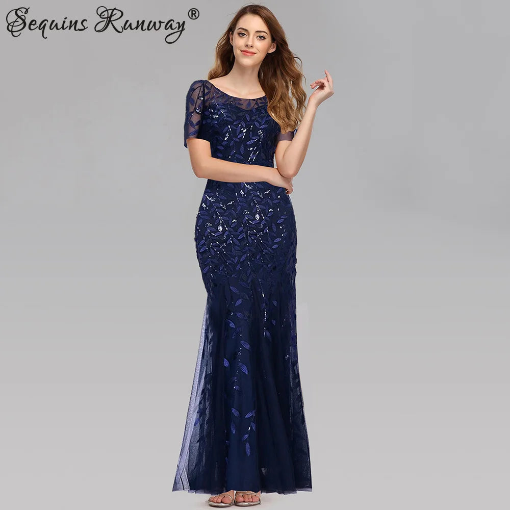 Sexy vintage Maxi Sequin cocktail Dress bridesmaid Prom Dresses for Women Casual Party Long sleeve club Bodycon Dress vestidos