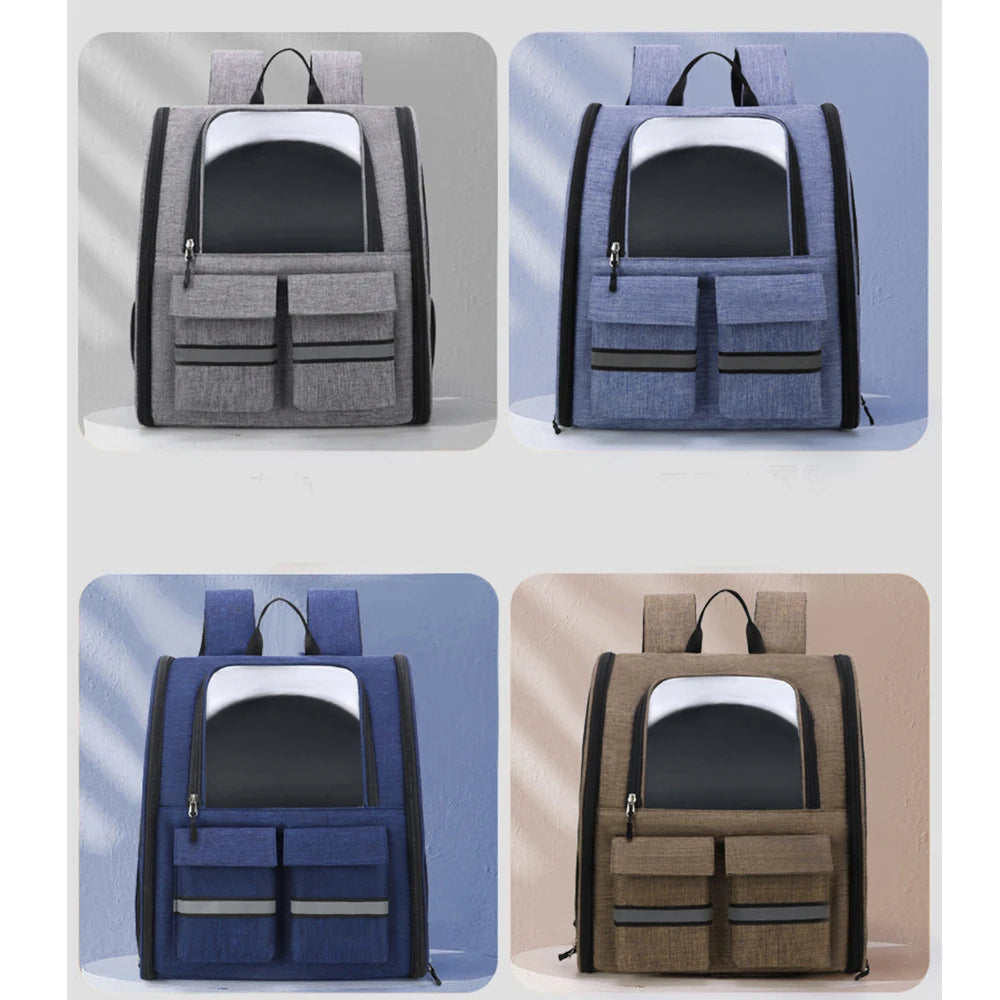 New Oxford Trolley Case Cat Carrier Backpack Travel Pet Bag with Reflective Stripe Outdoor Small Animals Rabbit Kitten Dog Bag