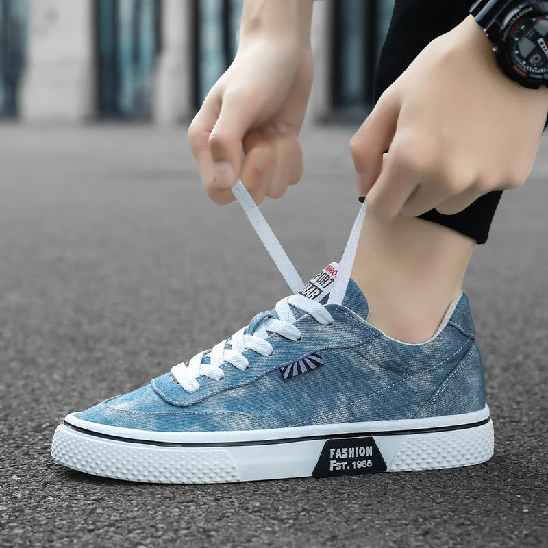 Men's canvas shoes large size fashion casual sports shoes men's platform light breathable men's outdoor running shoes