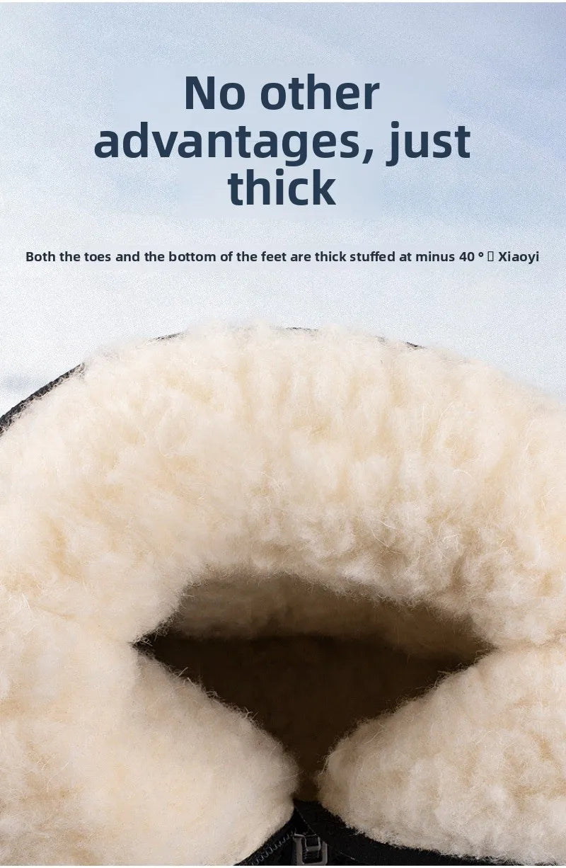 Winter Men's Boots Fashion High-top Casual Cotton Boot Thick Fur Plush Warm Snow Boots Non Slip Platform Boots for Men Botas2025