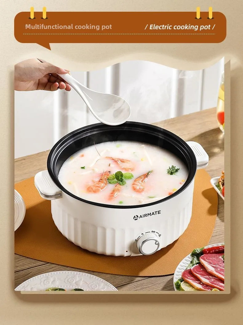 Airmate Electric Cooker Multifunctional Steaming Boiling Frying Pot for Home Dormitory Noodle Cooking Hot Pot