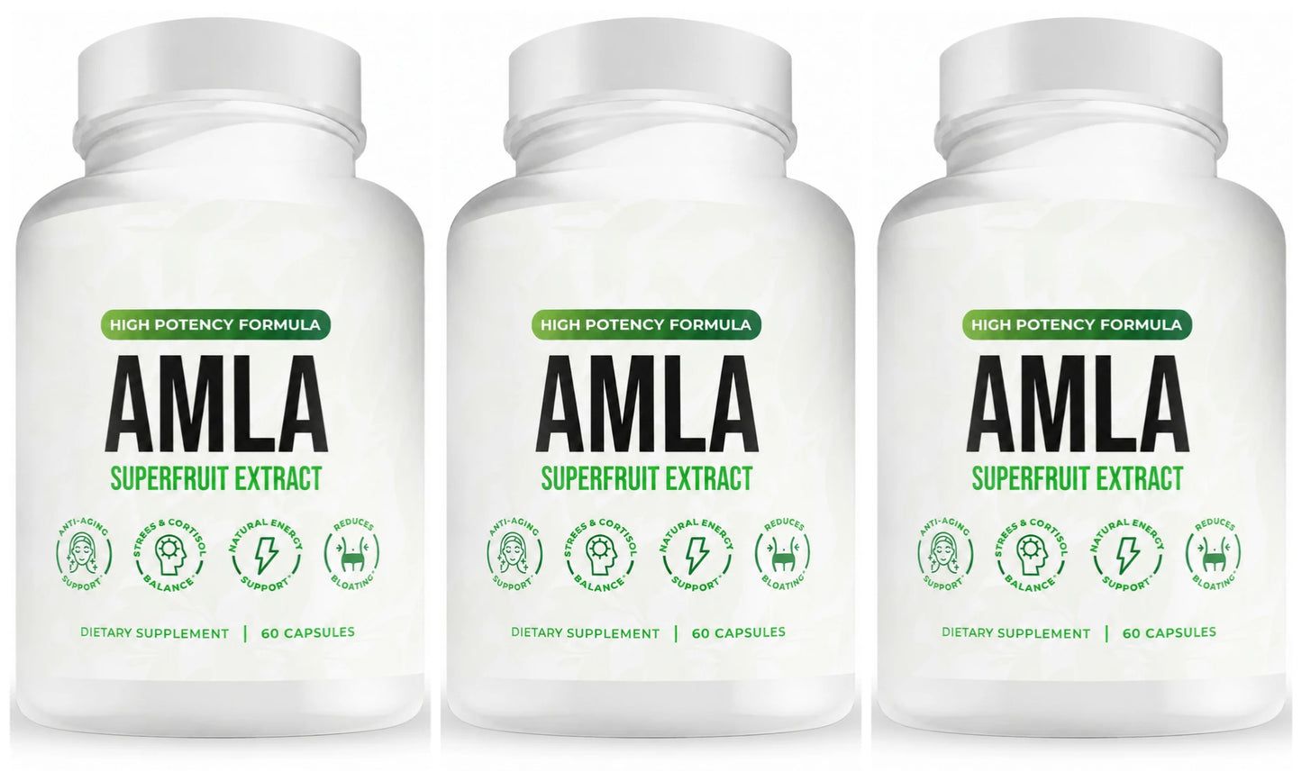 Amla Fruit Extract 1000mg Capsules Superfruit Supplement Energy Support 60 Capsules 30 Servings Vegan Non-GMO Gluten Free