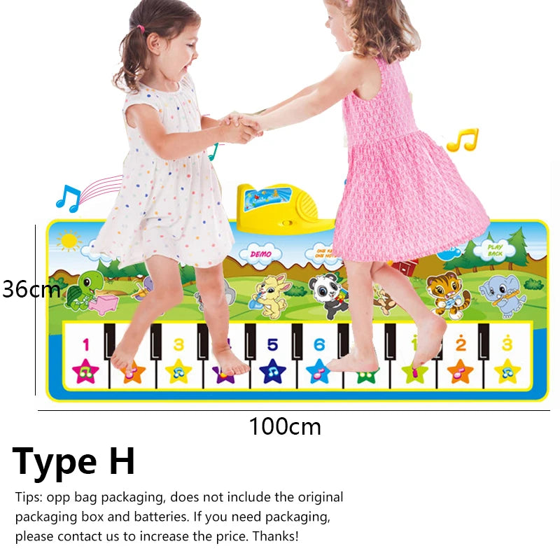 Kids Musical Carpet Baby Toddlers Fitness Keyboard Piano Mat Music Play Instrument Montessori Education Toys Gift for Girl Boy