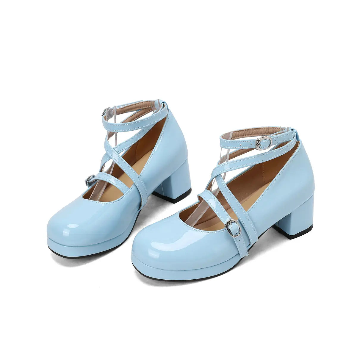 Japanese Lolita Party Shoes High Heels Ankle Strap Cross Dress Pumps Cosplay Costume Plus Size 31-50 Big Feet Wear Dropshipping