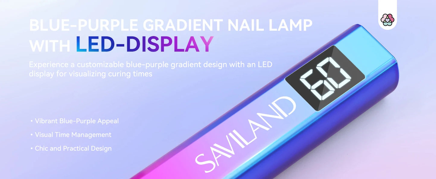 SAVILAND Portable Nail Lamp Dryer Handheld Mini UV Light for Nails For Gel Polish Quick Dry USB Nail Dryer Nail Art Tools