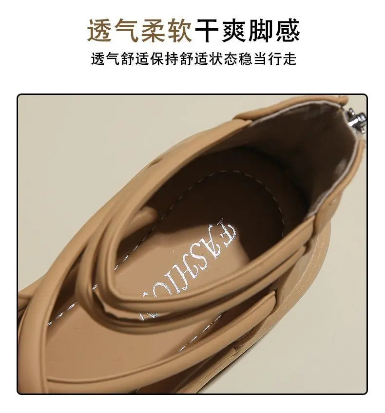 Summer Sandals New Fashion Simple Women's Shoes Breathable Non Slip Simple Roman Shoe Hollow Lightweight Retro 2025 Beach Shoes