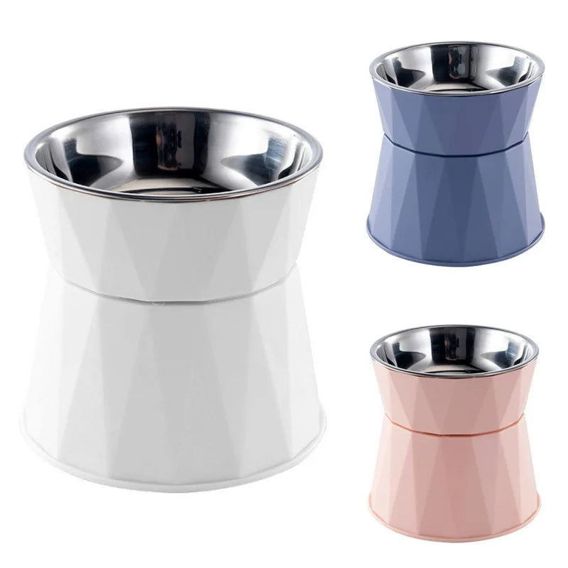 Stainless Steel Cat Bowl High Foot Dog Bowl Neck Protector Cat Food Water Bowl Anti-overturning Feeding Dish Pet Eating Dishes
