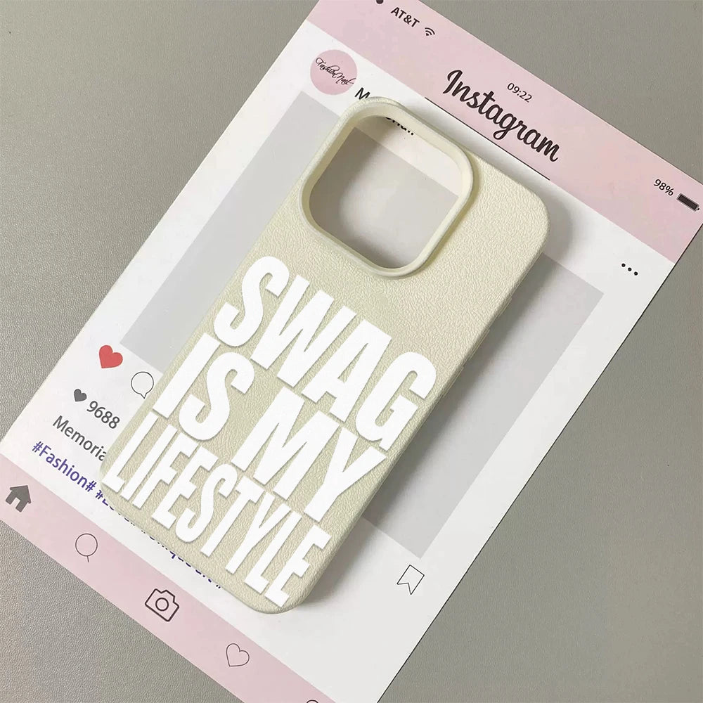 Swag Lifstyle Is My Case For IPhone 17 16 15 14 12 11 Pro Max Silicone Leather Cover Iphone 13 15 16 17 Air Pro Max Cover Funda