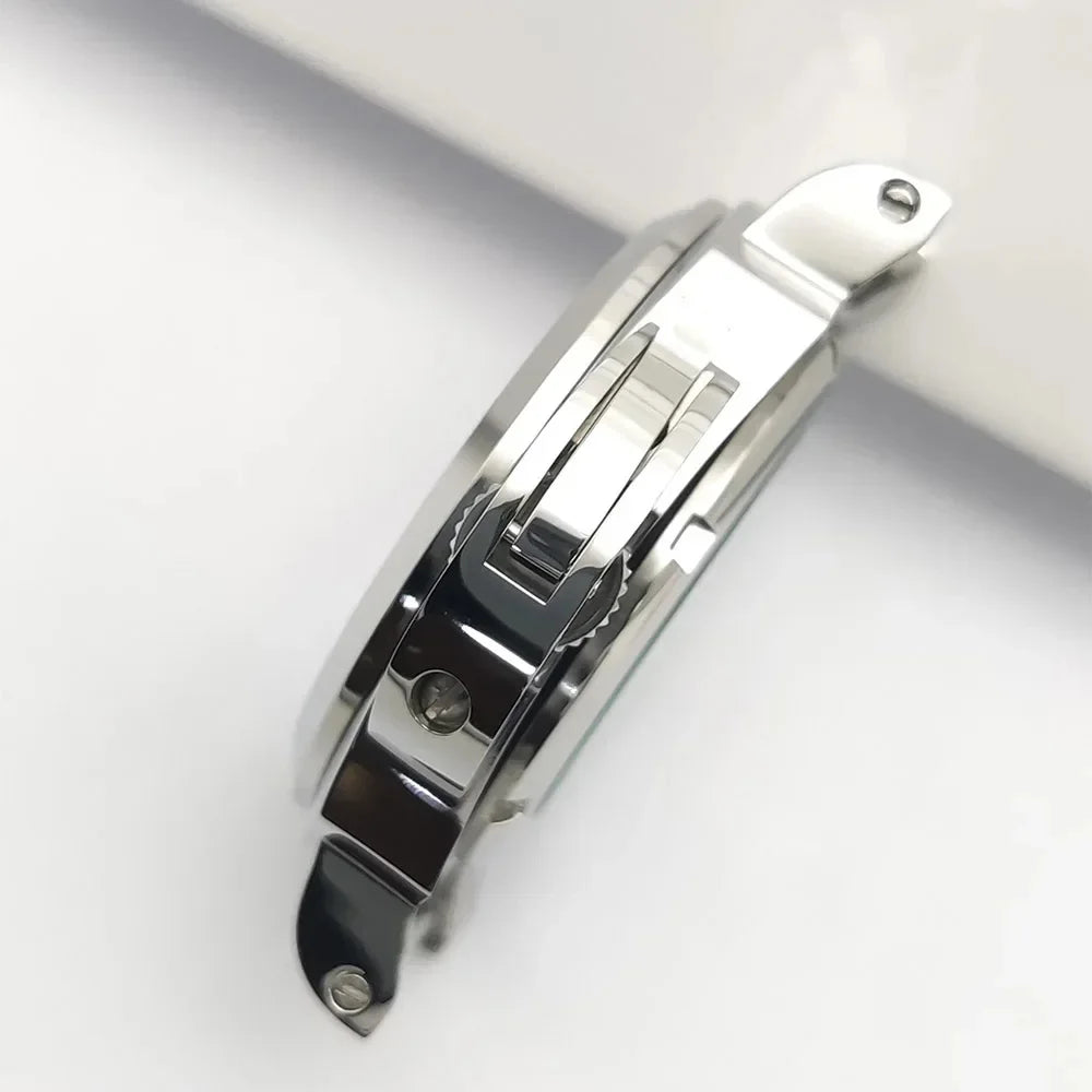 For Panerai Style 40mm Stainless Steel Watch Case with Crown Guard Bridge, Fit NH35 NH36 Movement, Watch Mod Parts