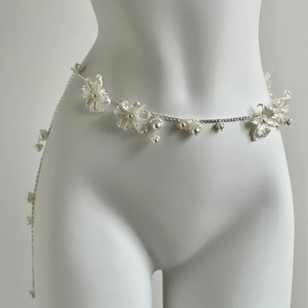 Fashion Elegant Pearl Waist Chains Versatile Boho Hip Chain Waist Accessory Body Jewelry Women