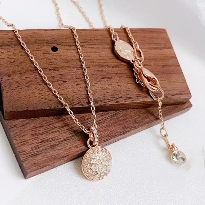 Original 2025 New Luxury Stainless Steel Simple Fine Jewelry for Women Round Necklace Bracelet Earrings Party Accessories