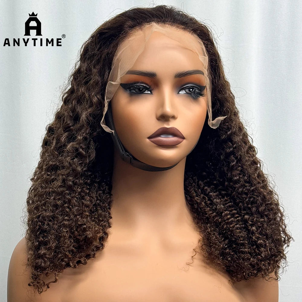 280% High Density Double Drawn Pixie Jerry Curly Water Wave Human Hair Wigs 20inches 13x4 Lace Frontal Human Hair Wig for Women