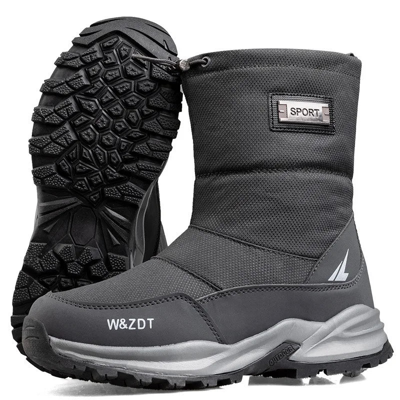 Winter Men's Boots Fashion High-top Casual Cotton Boot Thick Fur Plush Warm Snow Boots Non Slip Platform Boots for Men Botas2025