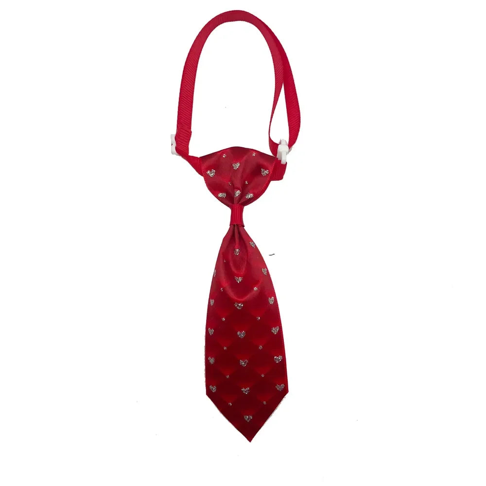 50pcs Cute Dog Bow Tie Love Heart Style Pet Supplies Valentine's Day Small Dog Red Puppy Bow Tie Pet Dog Cat Collar Accessories