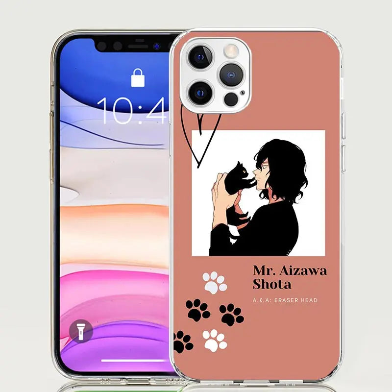 My Hero MHA Aizawa Shouta Phone Case For iPhone 17 Air 16 15 Plus 11 14 Pro Max 13 Mini 12 7 8 + SE Pattern Art Customized Cover