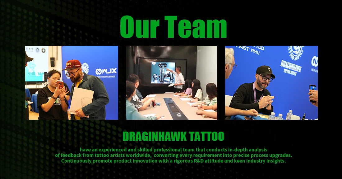 Dragonhawk Tattoo Kit Full Set with Bluetooth Thermal Tattoo Transfer Printer Wireless RCA Battery Rotary Pen for Beginners