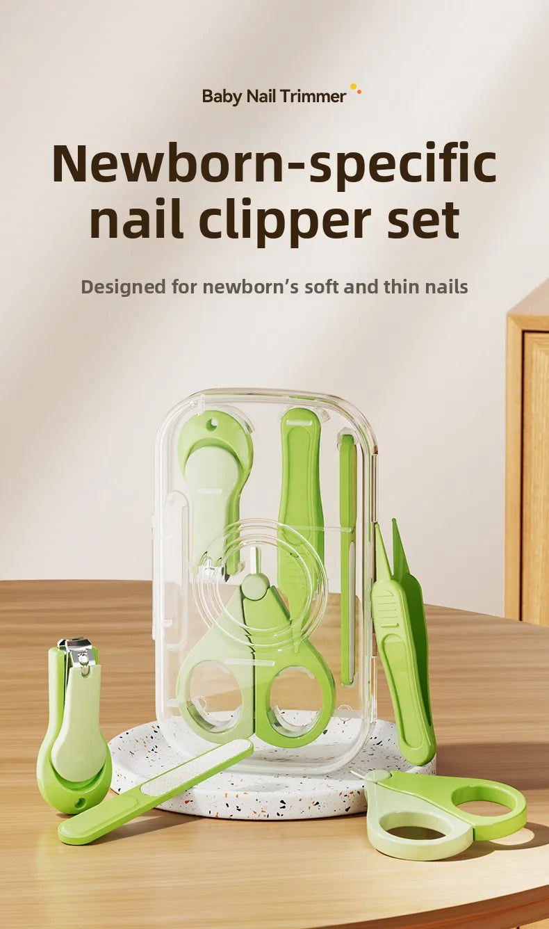 Baby Nail Clipper Set - Newborn-Safe Nail Scissors,Anti-Pinch Skin Nail Cutter Kit, Gentle Precision Grooming Tools for Infants