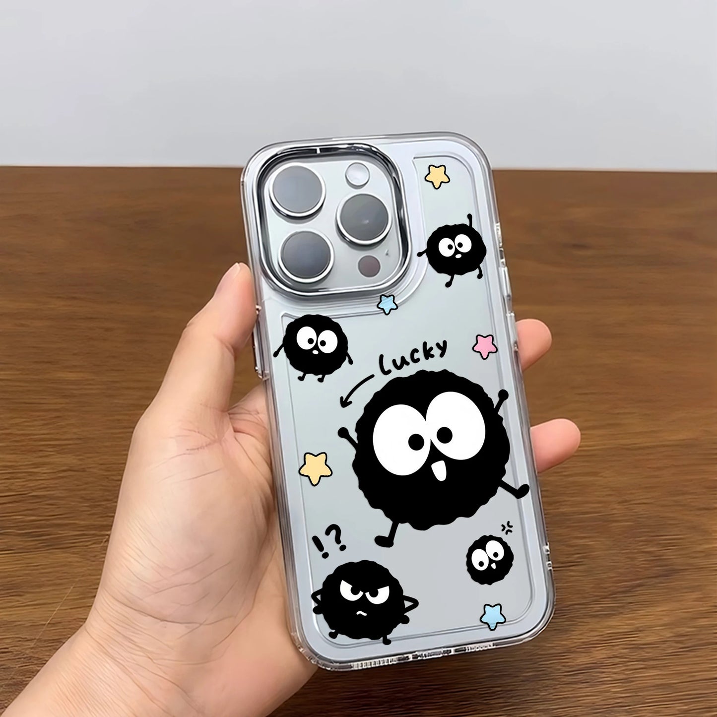 Lovely Black Monster Soot Sprites Phone Case For iPhone 17 16e 16 15 14 13 12 11mini Pro Max X XR XSMAX 8 7 Air Plus Soft Cover