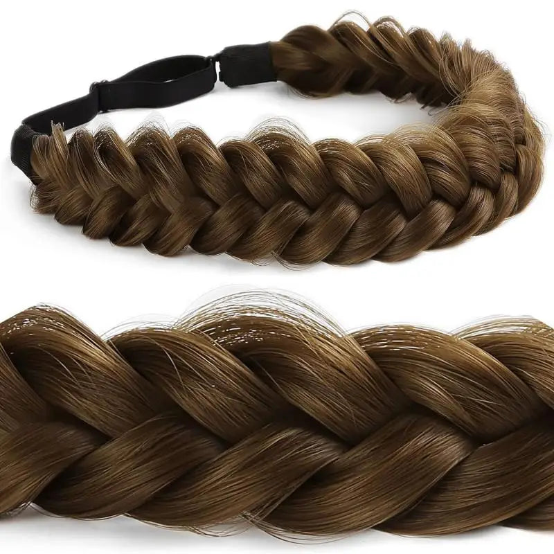 1 Pcs Synthetic Premium Adjustable Handmade Wig Braided Elastic Band Hair Fashion Braiding Hair Headband Headwear For Women
