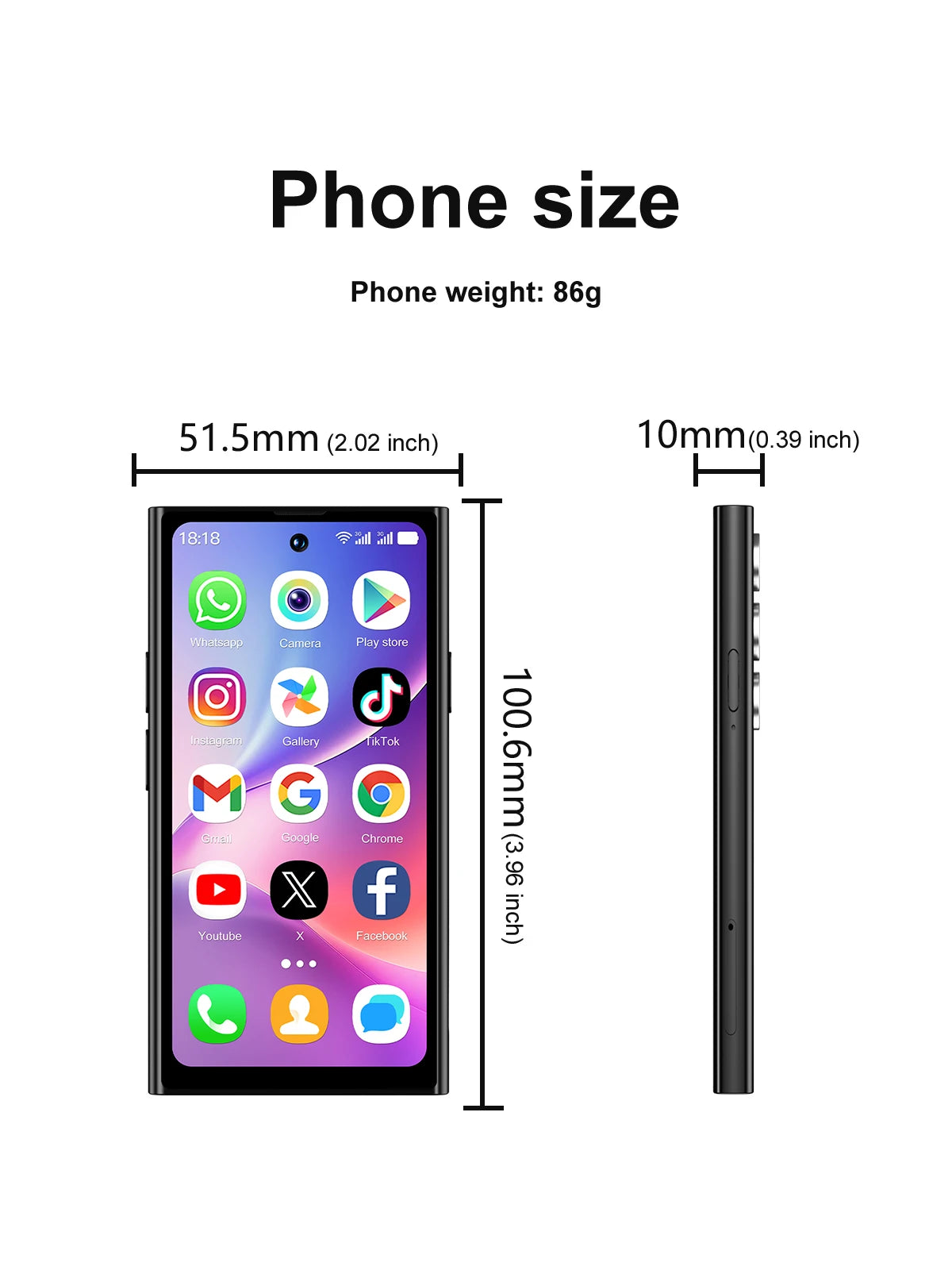 SERVO S27 Mini Android OS Cute Smartphone 4G LTE 3GB+64GB Play Store GPS WiFi Face ID 4.0"  Small Smart Phones Dual SIM Standby